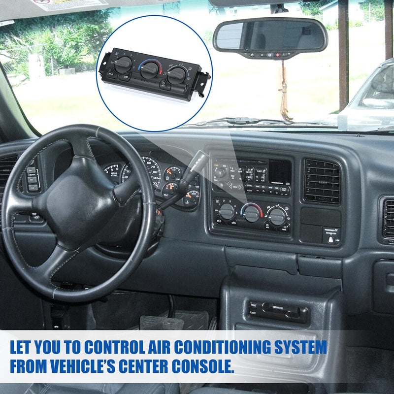 SJDYYMX Front Climate Control Module Panel for GMC Sierra Chevy Silverado 1999-2002 599-266/15054697/ 15753264/19244873/ 9361355 Heater A/C Control Switch Air Conditioning Climate Control Module - Image 5